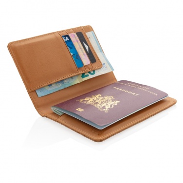 Logo trade corporate gifts image of: Cork secure RFID passport cover