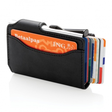 Logotrade promotional gift picture of: Standard aluminium RFID cardholder with PU wallet