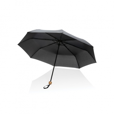 Logotrade corporate gift image of: 20.5" Impact AWARE™ RPET 190T Pongee bamboo mini umbrella