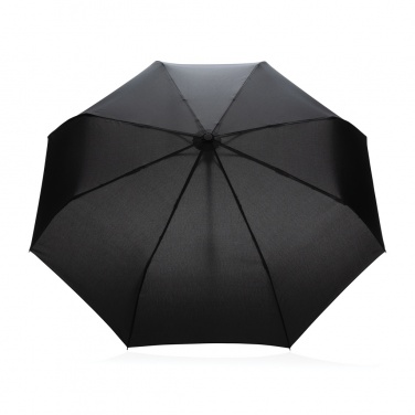 Logo trade promotional products image of: 21" Impact AWARE™ RPET 190T bamboo auto open/close umbrella