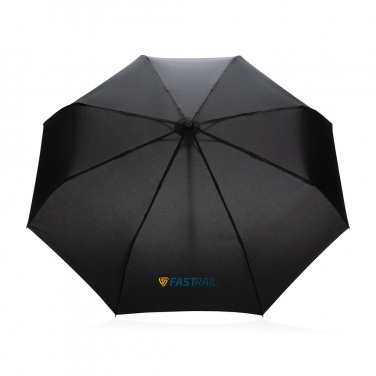 Logo trade business gift photo of: 21" Impact AWARE™ RPET 190T bamboo auto open/close umbrella