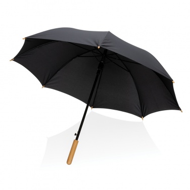 Logotrade promotional item picture of: 23" Impact AWARE™ RPET 190T auto open bamboo umbrella