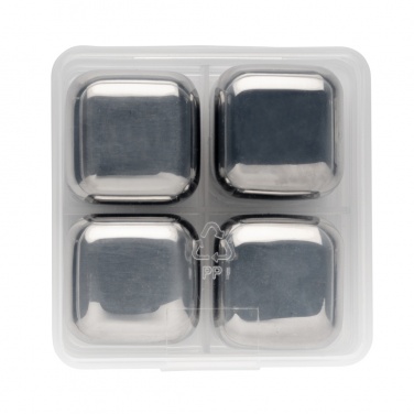 Logo trade advertising products picture of: Re-usable stainless steel ice cubes 4pc
