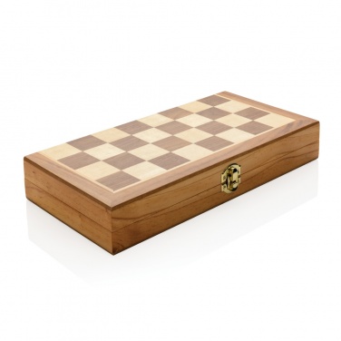 Logo trade promotional merchandise picture of: Luxury wooden foldable chess set