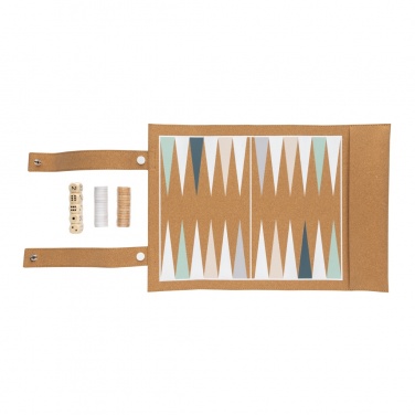 Logo trade promotional item photo of: Britton cork foldable backgammon and checkers game set