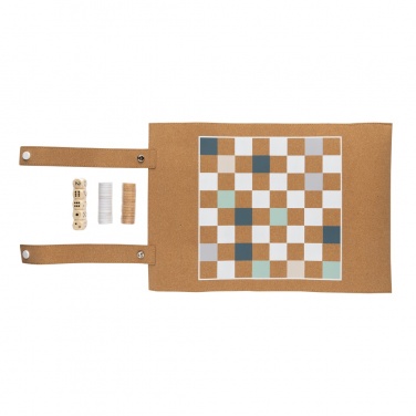 Logo trade promotional gifts image of: Britton cork foldable backgammon and checkers game set