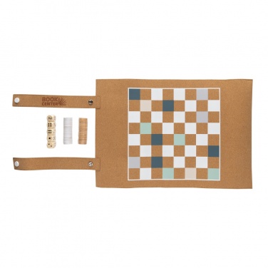 Logo trade promotional merchandise photo of: Britton cork foldable backgammon and checkers game set