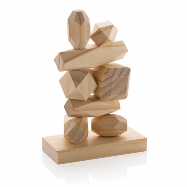 Logo trade promotional items picture of: Ukiyo Crios wooden balancing rocks in pouch