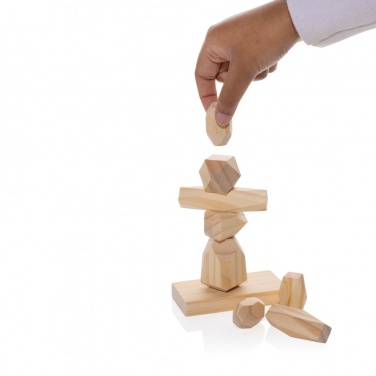 Logo trade advertising product photo of: Ukiyo Crios wooden balancing rocks in pouch