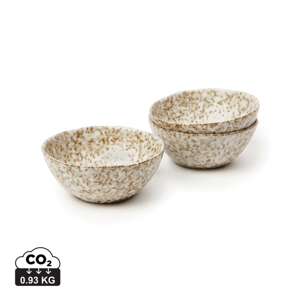 Logo trade business gifts image of: VINGA Nuvem stoneware mini bowl, 3 pcs set