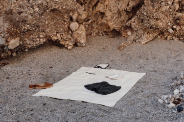 Logo trade promotional giveaways image of: VINGA Volonne AWARE™ recycled canvas picnic blanket