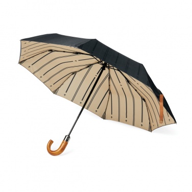 Logo trade promotional giveaway photo of: VINGA Bosler AWARE™ recycled pet 21" foldable umbrella