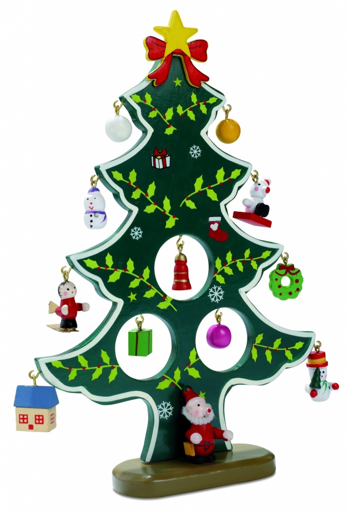 Logo trade promotional gifts picture of: Wooden xmas tree decoration