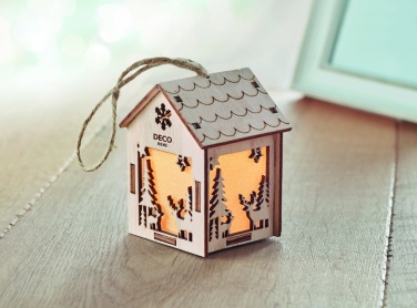 Logo trade promotional item photo of: MDF house with light