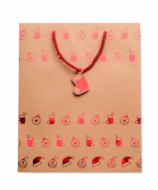 Logo trade corporate gifts image of: Gift paper bag with pattern