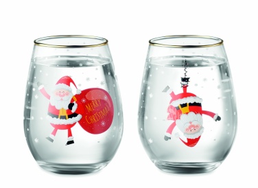 Logo trade promotional merchandise picture of: Set of 2 Christmas glasses