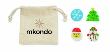 Logo trade promotional giveaway photo of: Set of 4 Christmas erasers