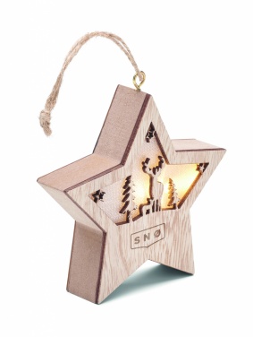 Logo trade business gift photo of: MDF star with light