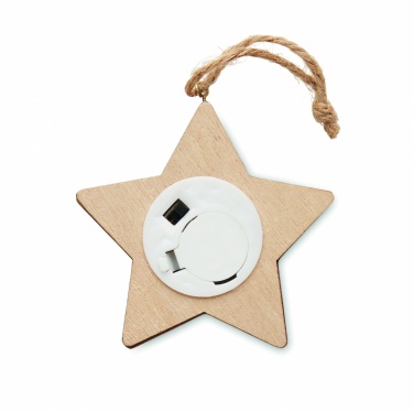 Logo trade promotional products image of: Wooden weed star with lights