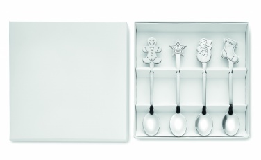 Logo trade promotional items image of: Set of 4 Christmas tea spoon