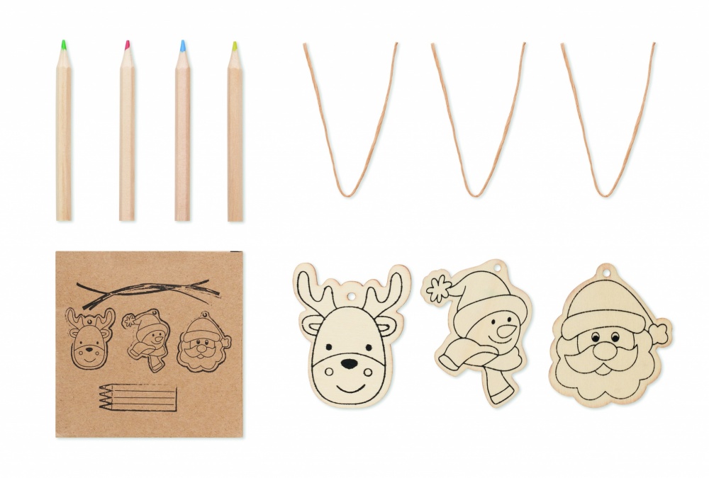 Logotrade promotional giveaways photo of: Drawing wooden ornaments set