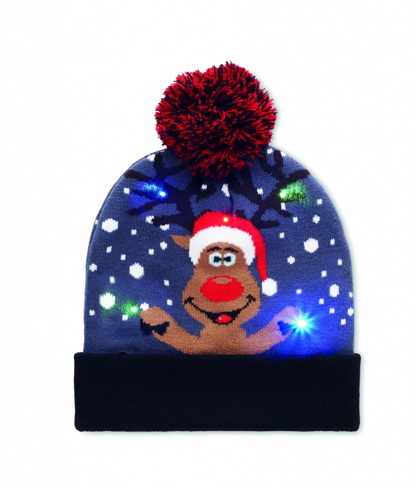 Logo trade promotional gift photo of: Christmas knitted beanie LED