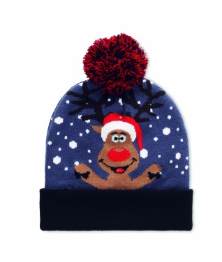 Logo trade promotional giveaway photo of: Christmas knitted beanie LED