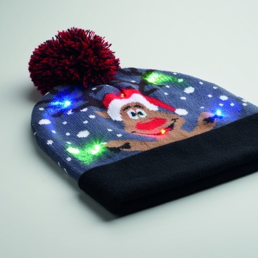 Logo trade promotional products image of: Christmas knitted beanie LED