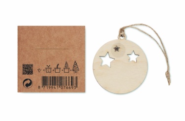 Logo trade business gifts image of: Wooden bauble shape hanger