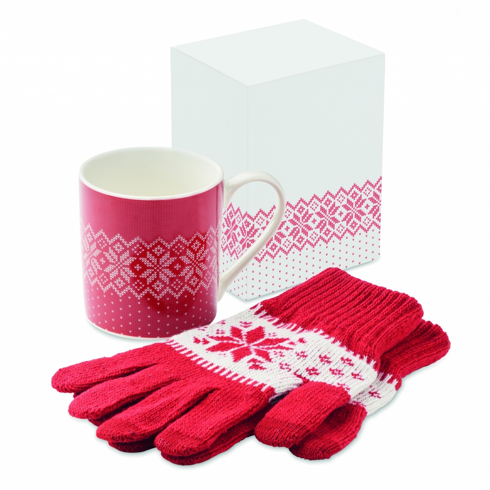 Logo trade advertising product photo of: Winter gift mug and gloves set