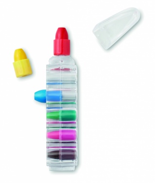 Logo trade advertising products image of: Set of 6 wax crayons