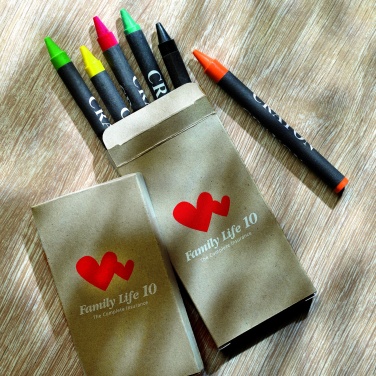 Logo trade promotional giveaway photo of: Carton of 6 wax crayons