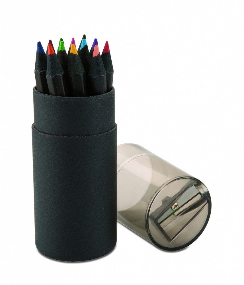 Logo trade promotional items picture of: Black colouring pencils