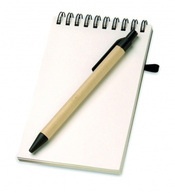 Logotrade promotional product image of: A6 recycled notepad with pen