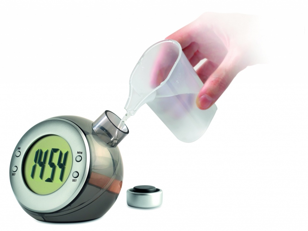 Logo trade promotional giveaways image of: Water powered LCD desk clock