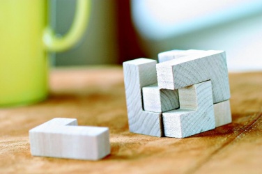 Logotrade advertising products photo of: Wooden puzzle in cotton pouch