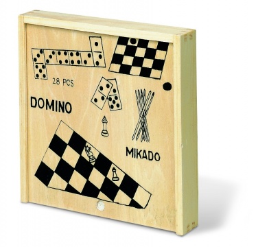 Logo trade promotional product photo of: 4 games in wooden box