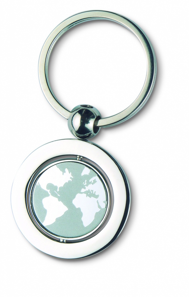 Logo trade advertising products image of: Globe metal key ring  WORLD