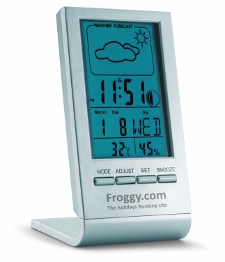 Logo trade promotional products image of: Weather station with blue LCD