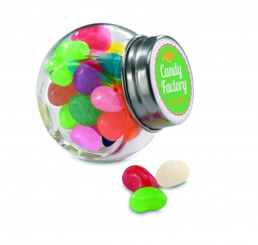 Logo trade business gifts image of: Glass jar with jelly beans