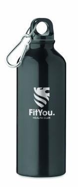 Logo trade corporate gifts image of: 500 ml single-walled water bottle made of recycled aluminum with a carabiner