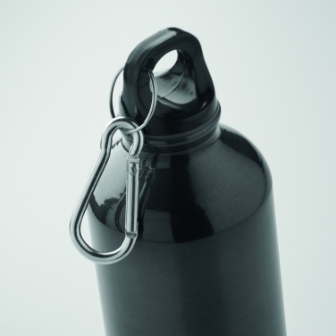 Logo trade promotional gifts picture of: 500 ml single-walled water bottle made of recycled aluminum with a carabiner