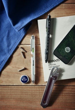 Logo trade promotional products image of: Spirit level pen with ruler