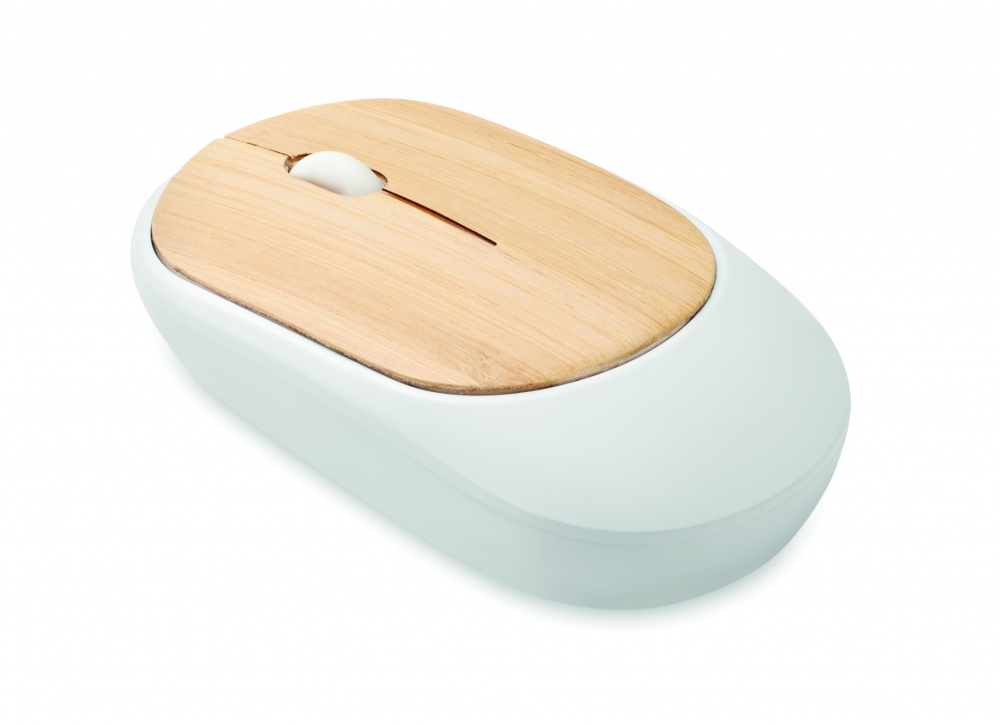 Logo trade promotional giveaway photo of: Wireless mouse in bamboo