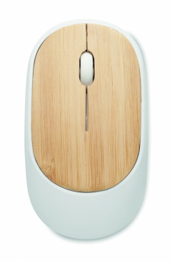 Logo trade promotional giveaways picture of: Wireless mouse in bamboo