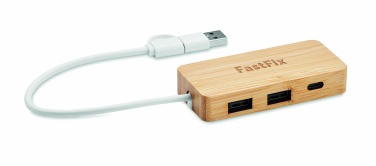 Logo trade promotional product photo of: Bamboo USB 3 ports hub