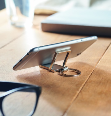Logo trade promotional merchandise photo of: Metal key ring phone stand Seinajoki