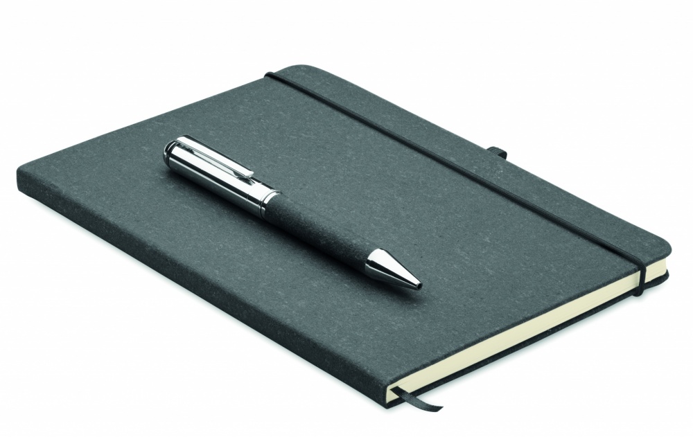 Logo trade promotional gift photo of: Recycled leather notebook set