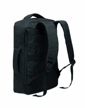 Logotrade promotional giveaway image of: A safe 15-inch laptop backpack made of 300D RPET with a 210D RPET lining and customizable printing.