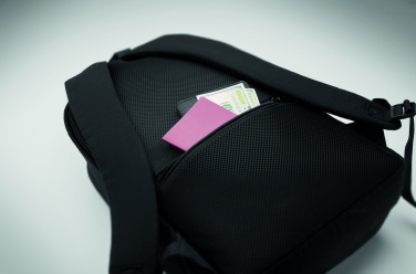 Logotrade promotional item picture of: A 15-inch laptop backpack made of recycled pre-consumer cotton and recycled polyester with customizable printing.